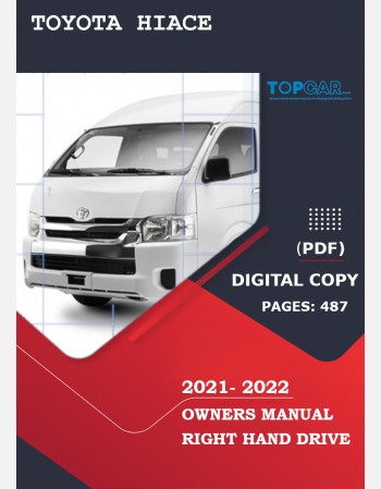 toyota hiace 2021-2022 owners manual in english